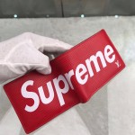 LV x supreme slender wallet red M60339