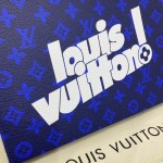 LV Blue vintage Monogram canvas Pochette Voyage MM M61692