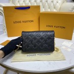 LV Monogram Embossed Pochette Coussin Black M80742