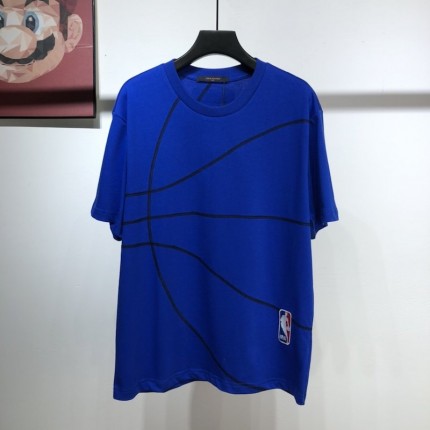 LV x NBA lvxnba Embroidery Detail T shirt Blue