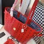 McM Medium Reversible Liz Shopper Bag Red