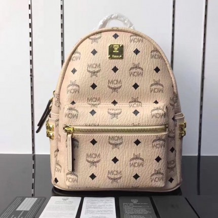 McM Stark Side Studs Backpack Large Beige