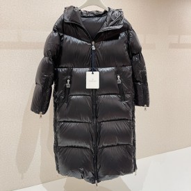 Moncler Huppelong Long Down Jacket Black