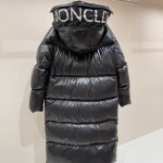 Moncler Huppelong Long Down Jacket Black