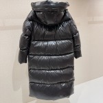 Moncler Huppelong Long Down Jacket Black