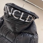 Moncler Huppelong Long Down Jacket Black