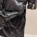 Moncler Huppelong Long Down Jacket Black