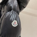 Moncler Huppelong Long Down Jacket Black