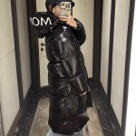 Moncler Huppelong Long Down Jacket Black