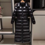 Mon Hudson Nylon laqué long coat Black