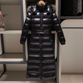 Mon Hudson Nylon laqué long coat Black