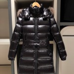 Mon Hudson Nylon laqué long coat Black