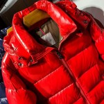 Mon Maya Down quilted nylon laque jacket red