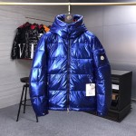 Mon Montbeliard Down quilted nylon laque jacket blue