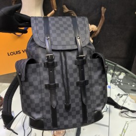 Replica LV black christopher backpack