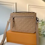 LV Monogram Empreinte Pochette Metis Beige M44330