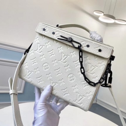 LV Taurillon Leather Mini Soft Trunk Bag White M61117