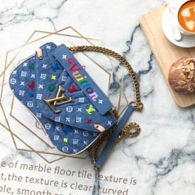 LV Monogram Denim New Wave Chain Bag MM M53692