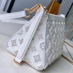 LV Embroidered Monogram Triangle Messenger White M54330