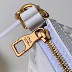 LV Embroidered Monogram Triangle Messenger White M54330