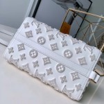 LV Embroidered Monogram Triangle Messenger White M54330