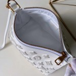 LV Embroidered Monogram Triangle Messenger White M54330