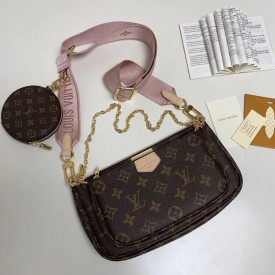 Replica LV monogram 3 in 1 bag pink