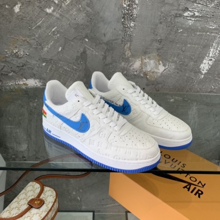 Louis Vuitton x Nike Air Force 1s in White / Blue