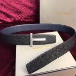 Tom Ford Reversible T Buckle Leather Belt Blue