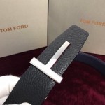 Tom Ford Reversible T Buckle Leather Belt Blue