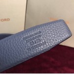 Tom Ford Reversible T Buckle Leather Belt Blue