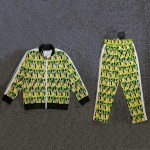 Palm Angels Burning Flames Track Jacket & Pants Tracksuit Green