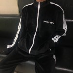 Palm Angels Classic Track Jacket & Pants Tracksuit Velvet Black