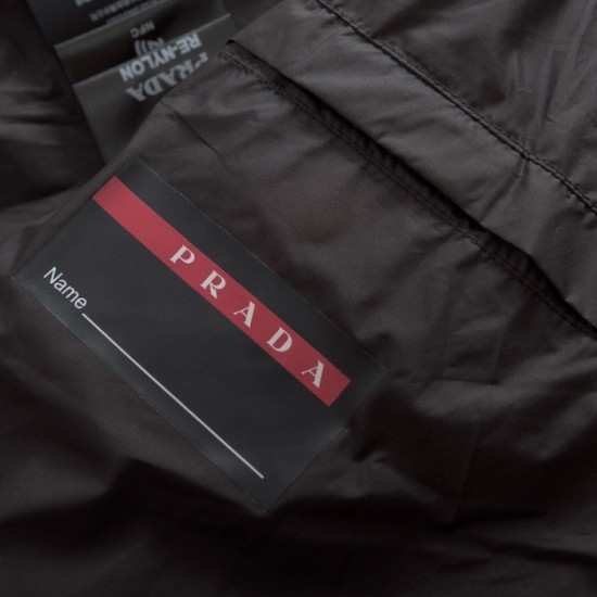 Prada Light Re-Nylon hooded puffer jacket black