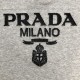 Prada Long-sleeved cotton polo shirt Marble Gray