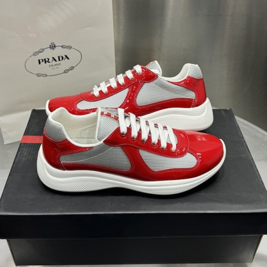 Prada America's Cup sneakers Patent Leather Red