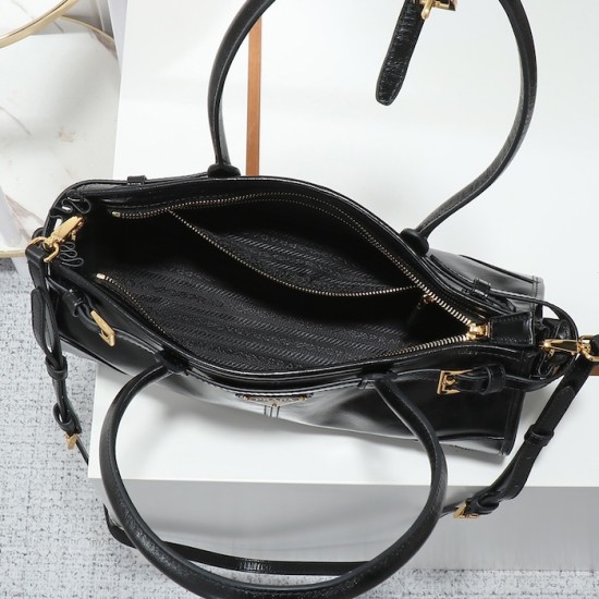 Prada Medium Leather Handbag Black