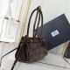 Prada Medium Leather Handbag Dark Brown