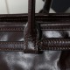 Prada Medium Leather Handbag Dark Brown