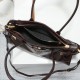 Prada Medium Leather Handbag Dark Brown