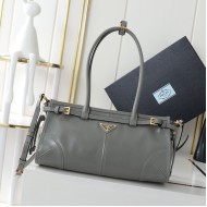 Prada Medium Leather Handbag Grey