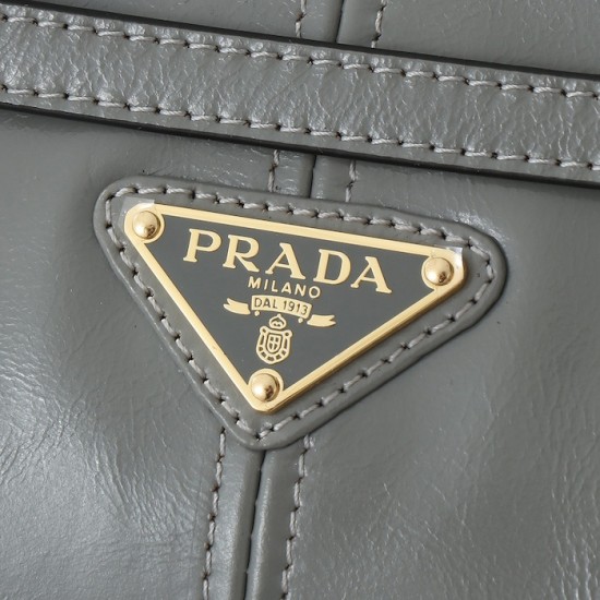 Prada Medium Leather Handbag Grey