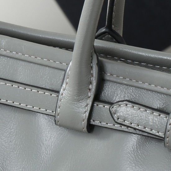 Prada Medium Leather Handbag Grey