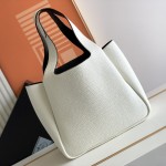 Prada Leather Tote Bag White 1BG335