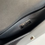 Prada Brushed leather shoulder bag Black