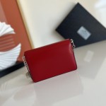 Prada Brushed leather shoulder bag Red