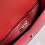 Prada Brushed leather shoulder bag Red