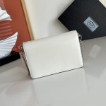 Prada Brushed leather shoulder bag White