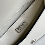 Prada Brushed leather shoulder bag White