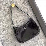 Prada Cleo brushed leather shoulder bag Black